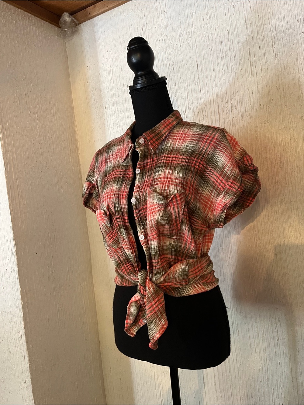 Classic Plaid Button-Up Top